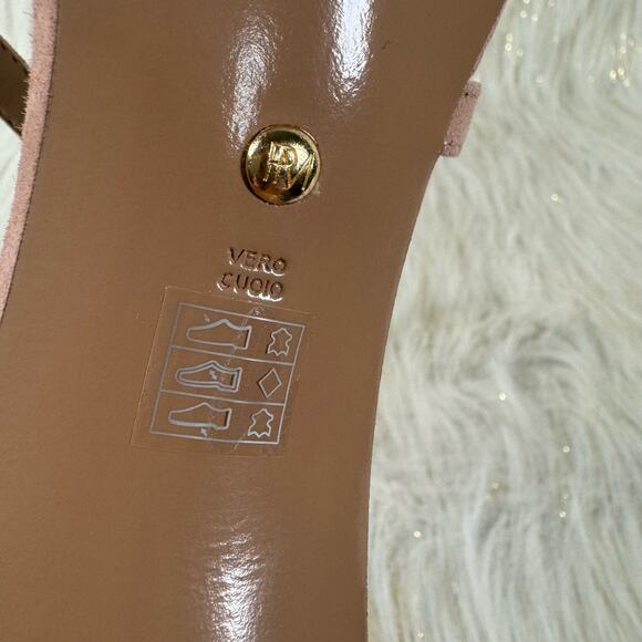 NEW Pelle Mode Womens Neela Blush Kid Suede Leather Platform Strappy Heels 10 - Picture 5 of 9